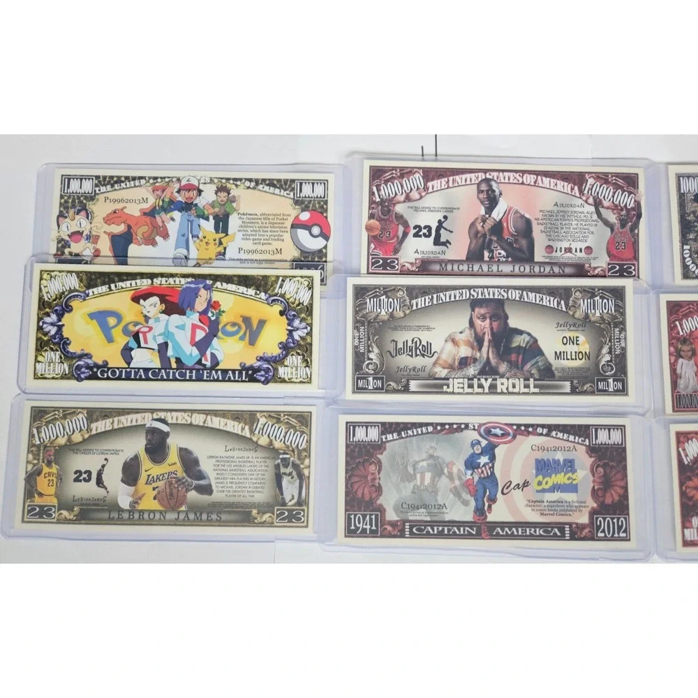 12 Fun Assorted Novelty~$1,000,000 One Million Dollar Bills-Poke,Jelly,Chuck-etc